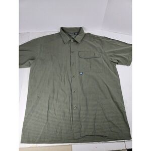 Vintage Levis Silver Tab Shirt Mens L large Green‎ Striped Short Sleeve Cotton